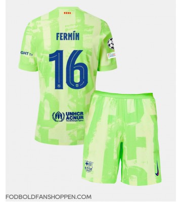 Barcelona Fermin Lopez #16 Tredjetrøje Børn 2024-25 Kortærmet (+ Korte bukser)
